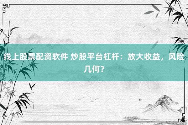 线上股票配资软件 炒股平台杠杆：放大收益，风险几何？