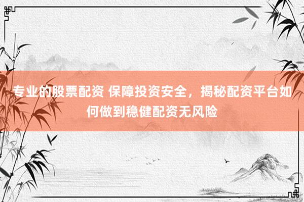 专业的股票配资 保障投资安全，揭秘配资平台如何做到稳健配资无风险