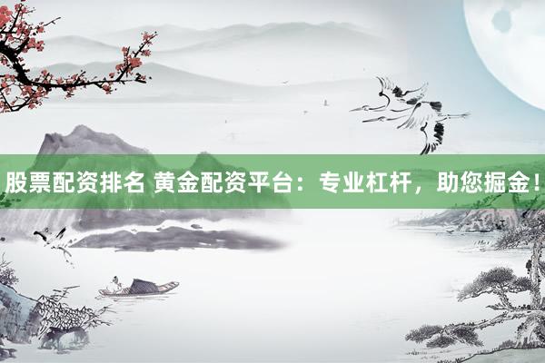 股票配资排名 黄金配资平台：专业杠杆，助您掘金！