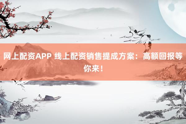 网上配资APP 线上配资销售提成方案：高额回报等你来！